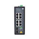 ISE5010D | 10-Port Unmanaged Industrial Ethernet Switch with Certificate of UL, CE , FCC, 2*100/1000 BaseX SFP Ports, 8*10/100/1000Base-T(X) RJ45 Ports, 24VDC(18-60VDC)Input, 5-Pin Terminal, IP40, Plug and Play