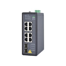 ISE5310D | 10-Port Unmanaged Industrial IEEE 802.3af/at POE Switch with Certificate of UL, CE , FCC, 2*100/1000 BaseX SFP Ports, 8*10/100/1000Base-T(X) RJ45 POE Ports, 48VDC(48‐57VDC) Input, Plug and Play, BSP
