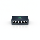 InHand ES220 Unmanaged Switch with One-Click VLAN | 5-Port Gigabit Ethernet Hub with 52W Power Output | Fanless Metal Case for Security Cameras, VoIP Phones & WiFi AP (5-Port Gigabit PoE Switch)