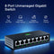 InHand ES220-8T 8-Port Unmanaged Gigabit Switch | Plug and Play Network Extender | Fanless Metal Casing for Business, Office & Home Network