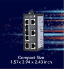 ISE5008D | 8-Port Unmanaged Industrial Ethernet Switch with Certificate of UL, CE, FCC, 8*10/100/1000Base-T(X), DIN-Rail Mounting, Wide Temperature -40 ~ +75℃, 2-Pin Anti-Reverse Terminal, QoS, BSP