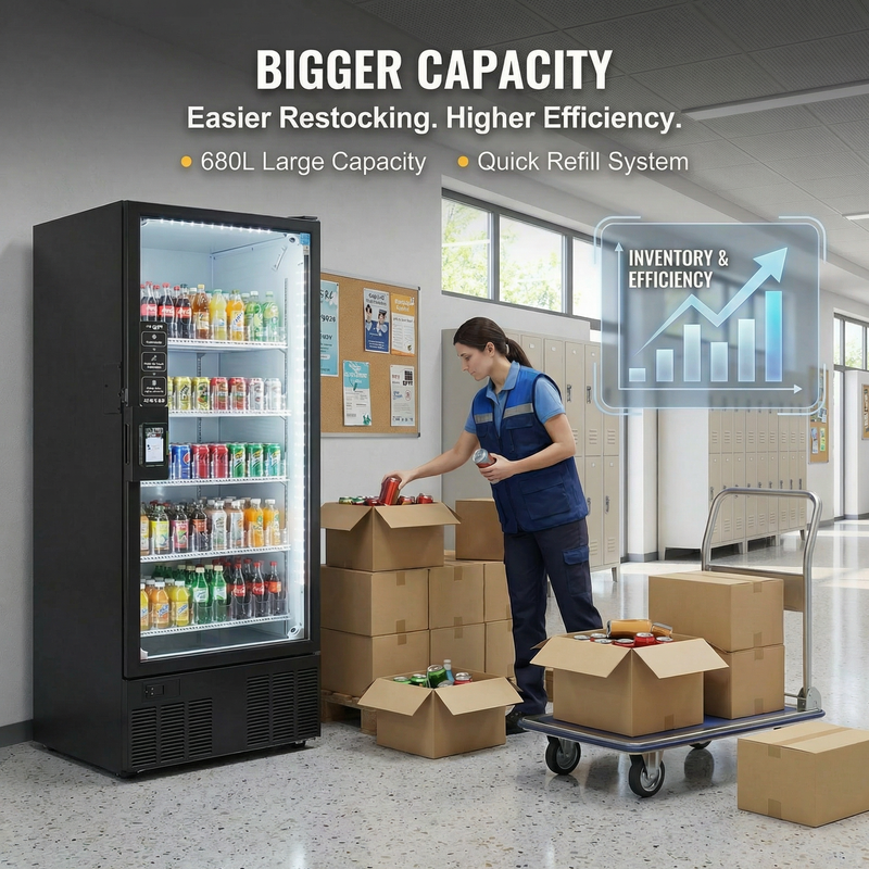 ai FV680 AI Smart Vending Machine - 680L Large Capacity Grab & Go