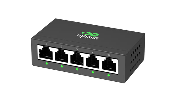 InHand ES220-5T 5-Port Unmanaged Gigabit Switch | Plug and Play Network Extender | Fanless Metal Casing for Business, Office & Home Network